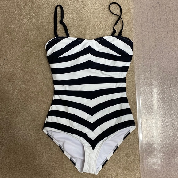 Unique Vintage Swim Unique Vintage Black And White Striped Barbie